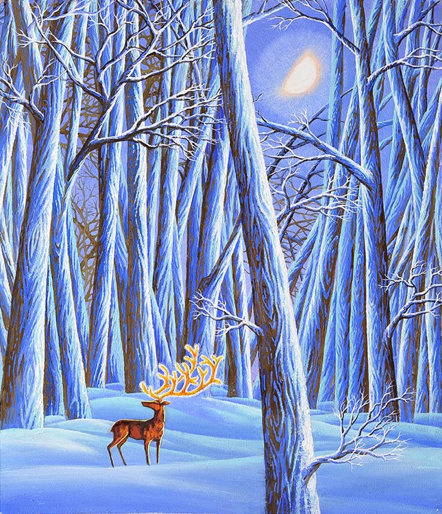 Deer with golden horns