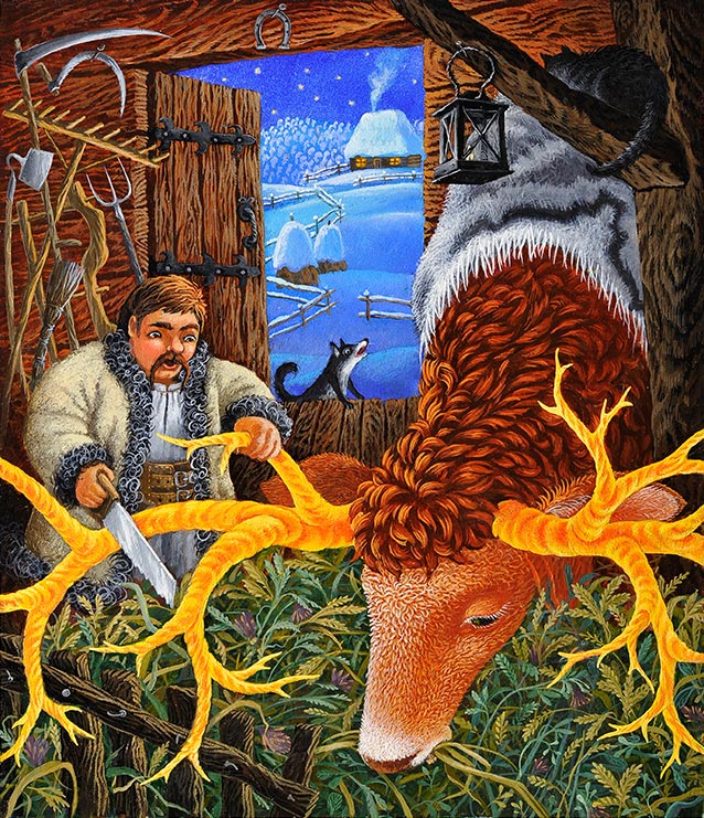 Deer with golden horns