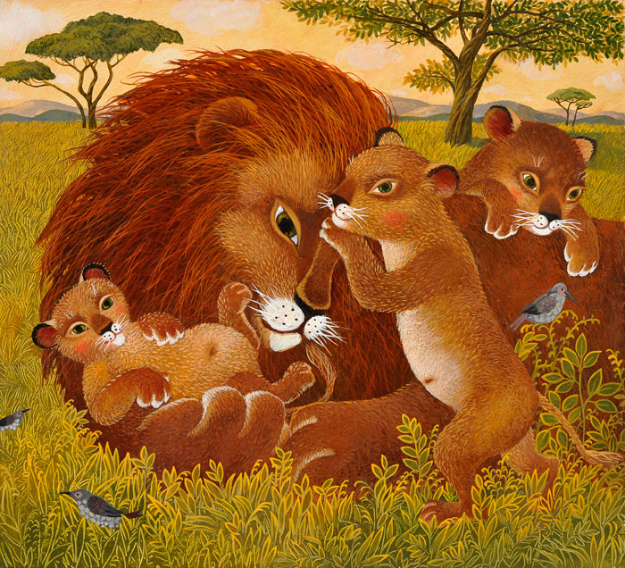Hares in the field cooking borsch
