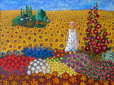 Summer goes amongst flowers
